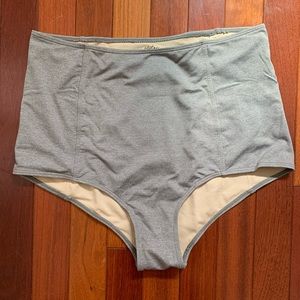 Kortni Jeane Swim Bottoms, Gray, Medium, High Waist